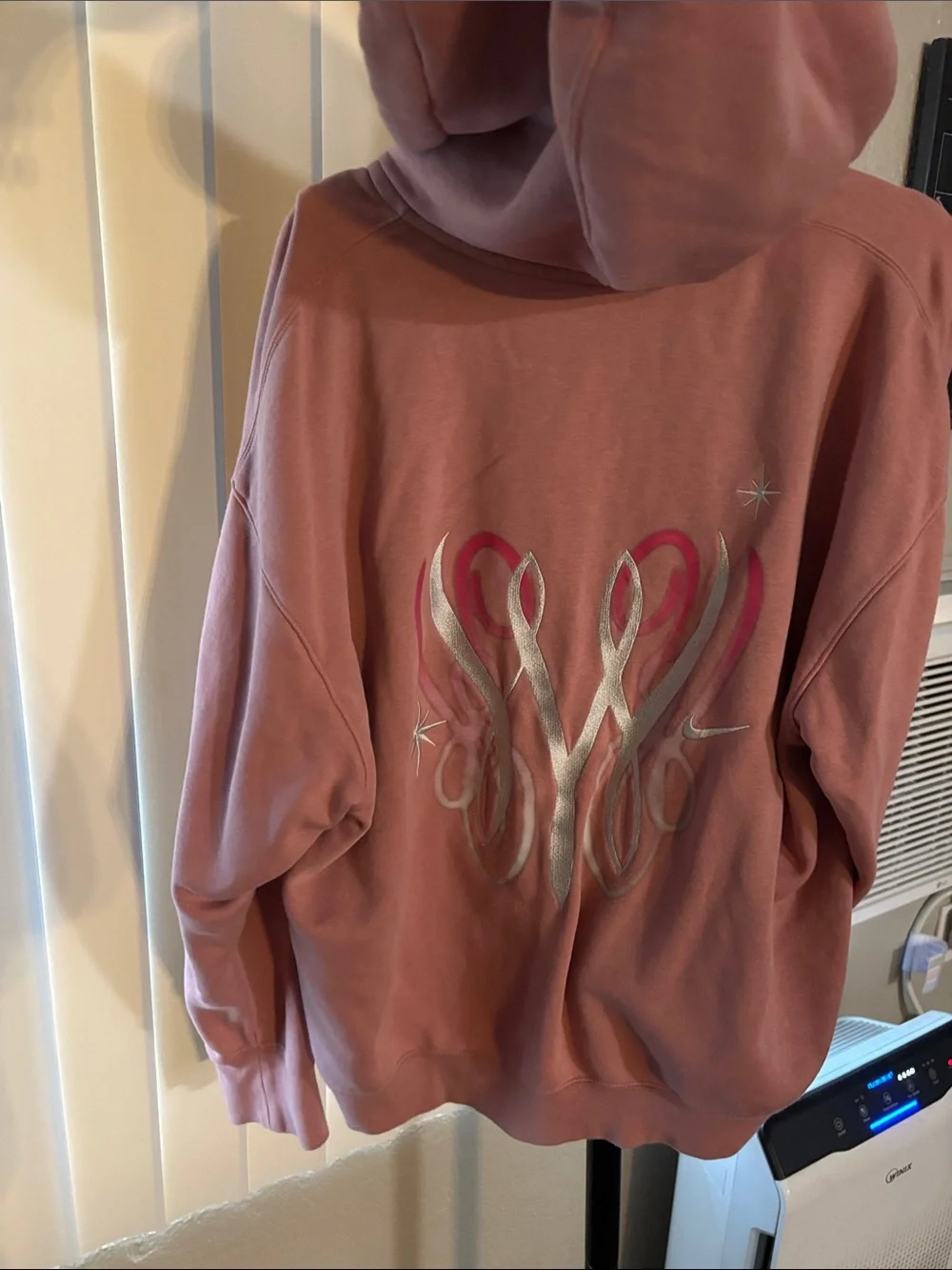 Nike Lace-Up Hoodie Sweatshirt - Dusty Rose